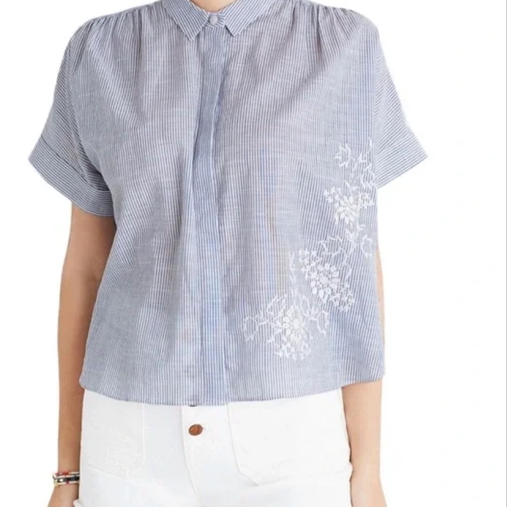 Madewell Embroidered Hilltop Shirt Size M